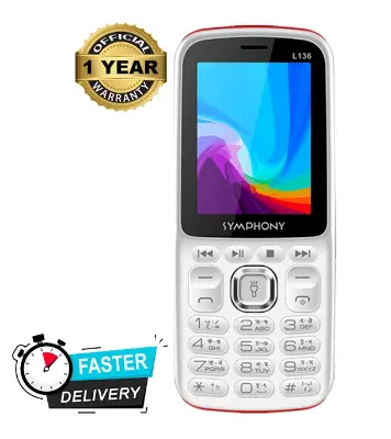 Buy Symphony L136 Feature Phone with 2500 mAH Battery and Wireless FM Radio- White at Best Price In Bangladesh