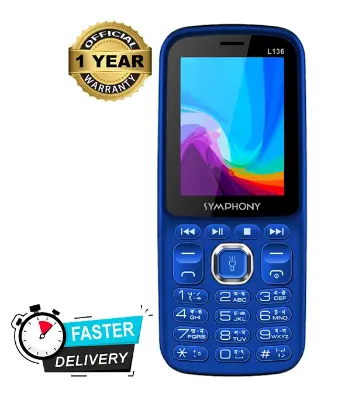Buy Symphony L136 Feature Phone with 3000 mAH Battery and Wireless FM Radio- Royal Blue at Best Price In Bangladesh