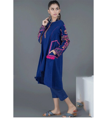 Picture of Women's Fashionable Dubai Cherry Fabric Kurti + Pant (2 Pcs)