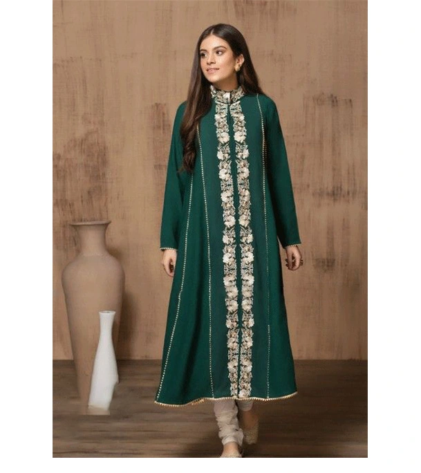 Picture of Women's Fashionable Dubai Cherry Fabric Kurti + Pant (2 Pcs)