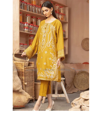 Picture of Women's Fashionable Dubai Cherry Fabric Kurti + Pant (2 Pcs)