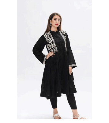 Picture of Women's Fashionable Dubai Cherry Fabric Kurti + Pant (2 Pcs)