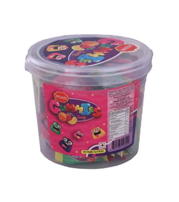 PRAN Gummies Candy Small Bucket 200 gm