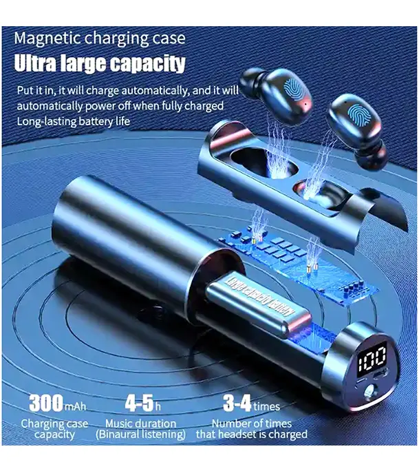 Buy M18 Pro Wireless Buds with Torchlight with Magnetic Charging Case at Best Price In Bangladesh