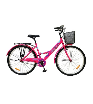 Picture of Duranta Steel 1-Spd Angellena Ladies 24" Pink Bicycle With Basket