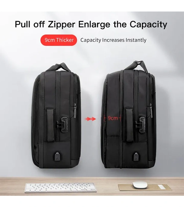 Buy Golden Wolf Agility Expandable Backpack With Combination Lock, Expansion And Usb Online