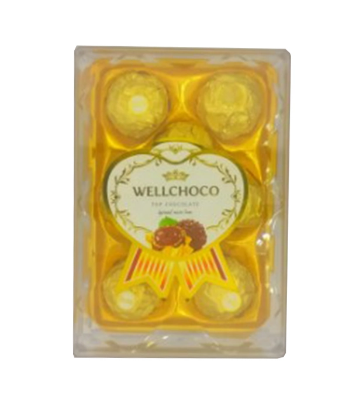Picture of Wellchoco Heart Chocolate Gold 100gm
