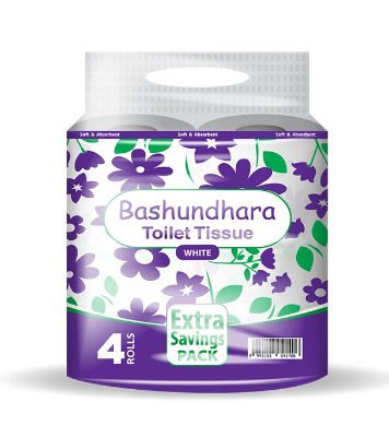 Picture of Bashundhara Toilet Tissue White (4pcs Saving Pack)