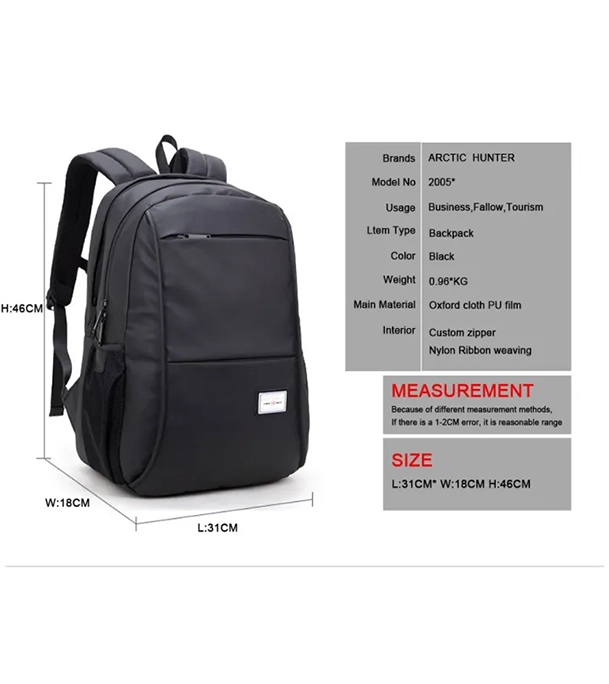 Buy ARCTIC HUNTER Waterproof Black School/College Bag Online