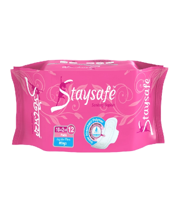 Staysafe Sanitary Napkin Regular Flow Wings(10+2) Pcs