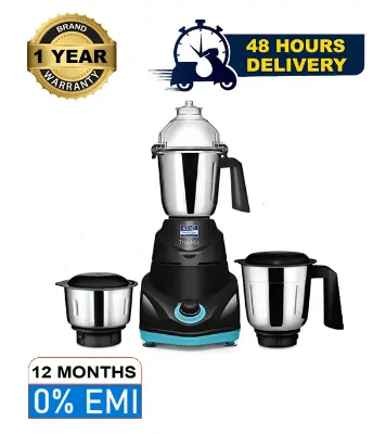 Picture of KENT 750W Mixer Grinder 16065 TrueMix-B, Pulse Function, Auto Shut-Off, 3 Stainless Steel Jars Including Chutney Jar Black