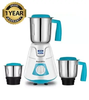 Buy KENT 550W RapidMix 16077 Mixer Grinder 3 Stainless Steel Jars Blue 