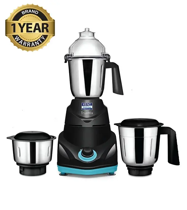 Buy KENT 750W Mixer Grinder 16065 TrueMix-B, Pulse Function, Auto Shut-Off, 3 Stainless Steel Jars Including Chutney Jar Black Online at Best Price