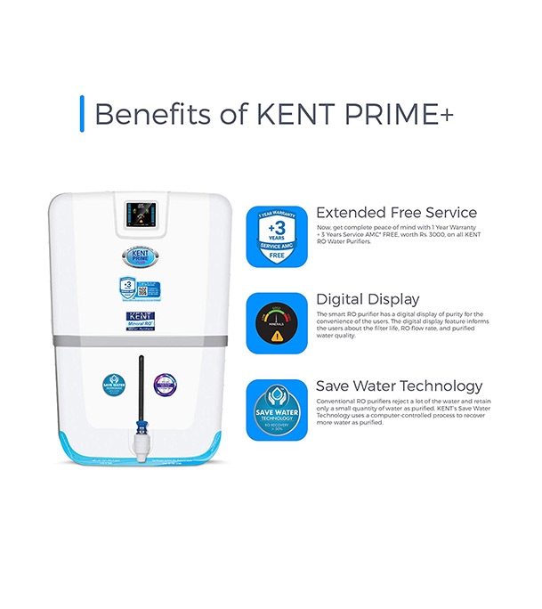 KENT Prime Plus 9 Litres Wall Mountable RO+UV+UF+TDS Controller