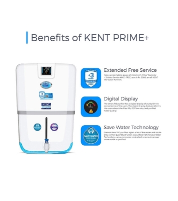 KENT Prime Plus 9 Litres Wall Mountable RO+UV+UF+TDS Controller