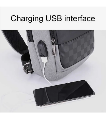 Buy Arctic Hunter XB00105 Men Chest Bag USB Charging Sling Bag Waterproof Online