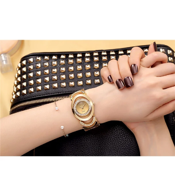 Buy CRRJU 2201 Luxury Famous Brands Gold Rhinestone Bracelet Ladies Wrist Watch Online at Best Price