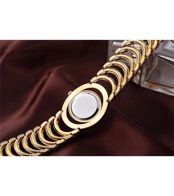 Buy CRRJU 2201 Luxury Famous Brands Gold Rhinestone Bracelet Ladies Wrist Watch Online at Best Price