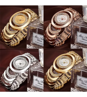 Buy CRRJU 2201 Luxury Famous Brands Gold Rhinestone Bracelet Ladies Wrist Watch Online at Best Price