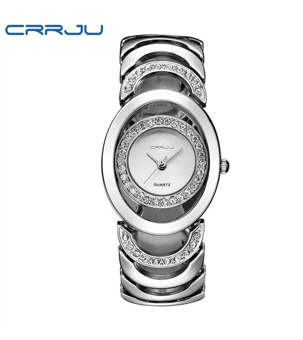Buy CRRJU 2201 Luxury Famous Brands Gold Rhinestone Bracelet Ladies Wrist Watch Online at Best Price