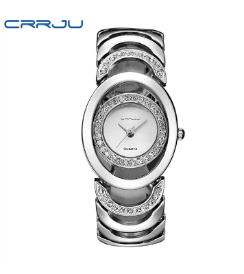 Buy CRRJU 2201 Luxury Famous Brands Gold Rhinestone Bracelet Ladies Wrist Watch Online at Best Price