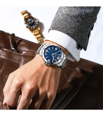 Picture of Fashion New Men Watch Quartz Stainless Steel Luxury Wristwatch
