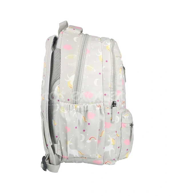 Buy ESPIRAL 205303 Nylon Fabric School College Backpack Lightweight Water Resistant Washable (Gray Aop) at Best Price In Bangladesh