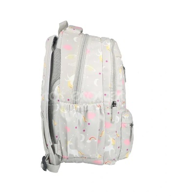 Buy ESPIRAL 205303 Nylon Fabric School College Backpack Lightweight Water Resistant Washable (Gray Aop) at Best Price In Bangladesh