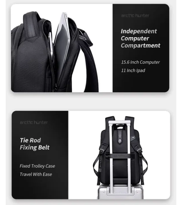 Buy ARCTIC HUNTER B00490 9cm Expandable Men Backpacks 15.6inch USB Charging Laptop Bag at Best Price In Bangladesh
