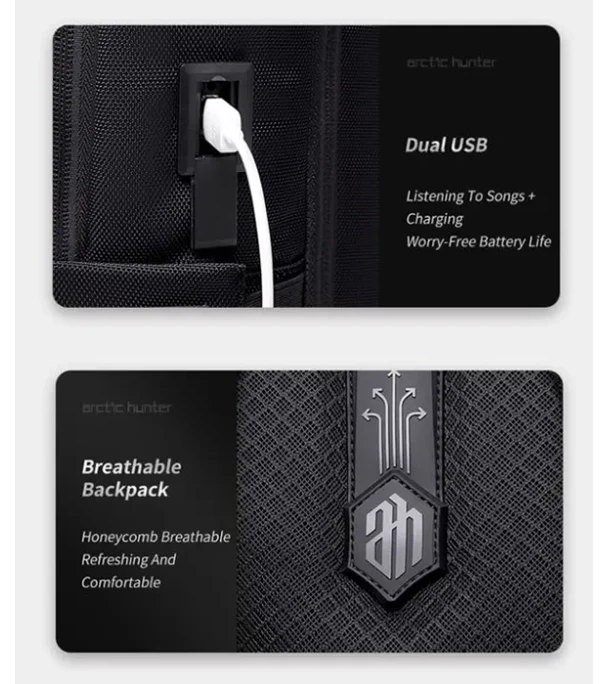 Buy ARCTIC HUNTER B00490 9cm Expandable Men Backpacks 15.6inch USB Charging Laptop Bag at Best Price In Bangladesh