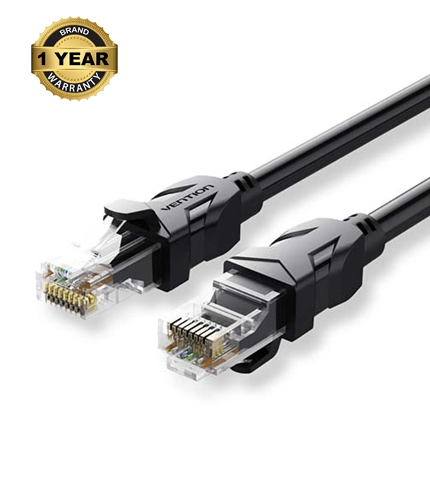 Buy VENTION IBABN Flat CAT6 UTP Patch Cord Cable 15M Black Online	