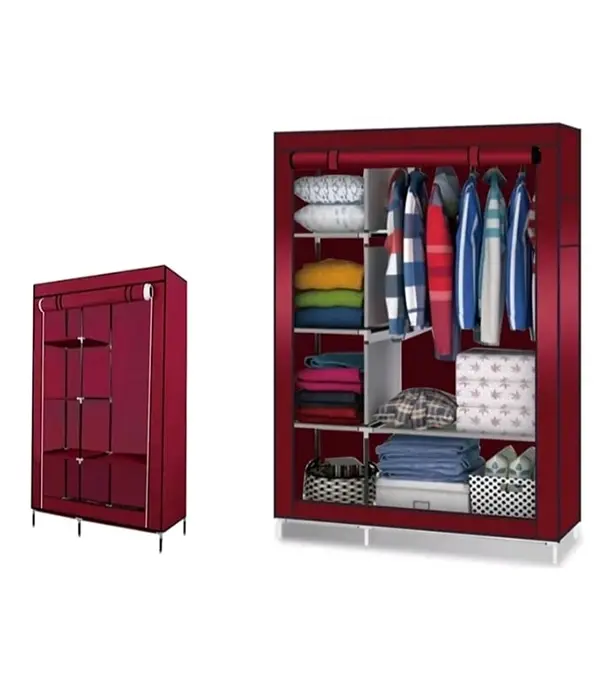 Picture of Fancy and Portable Foldable Almirah Wardrobe with 6 Cabinet and 2 Long Shelves Clothes Organizer