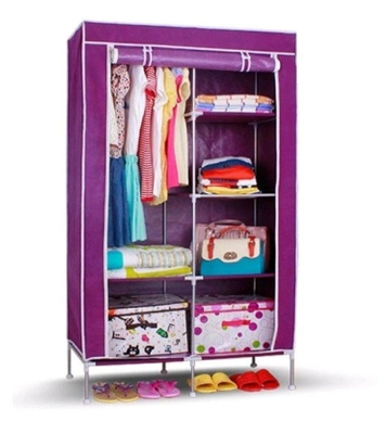 Picture of Fancy and Portable Foldable Almirah Wardrobe with 6 Cabinet and 2 Long Shelves Clothes Organizer