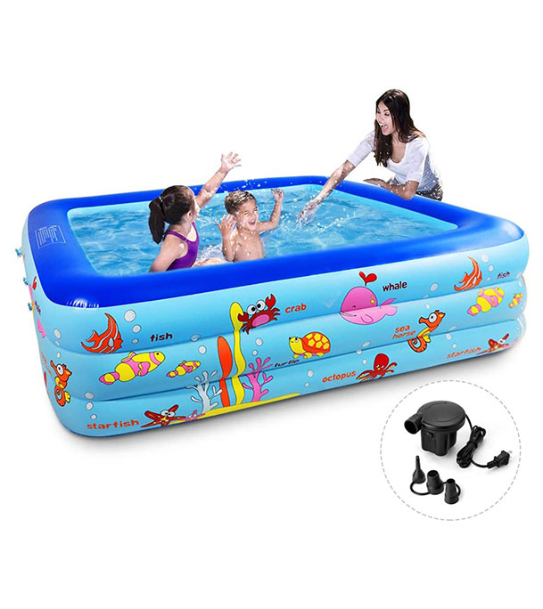 Inflatable Swimming Pool Adults & Kids Baby Pool Bathing Tub Outdoor Indoor 130 Cmx 85cmx55cm With Electric Pumper at Best Price In Bangladesh