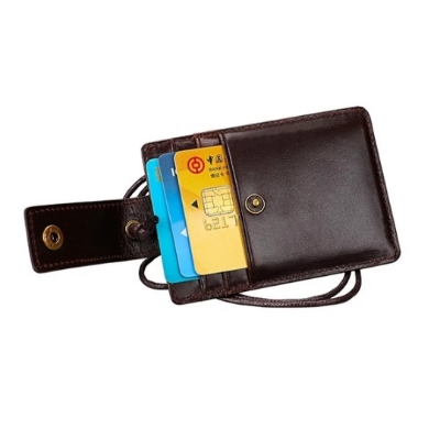  100% Genuine Cow Leather Card Holder - Black