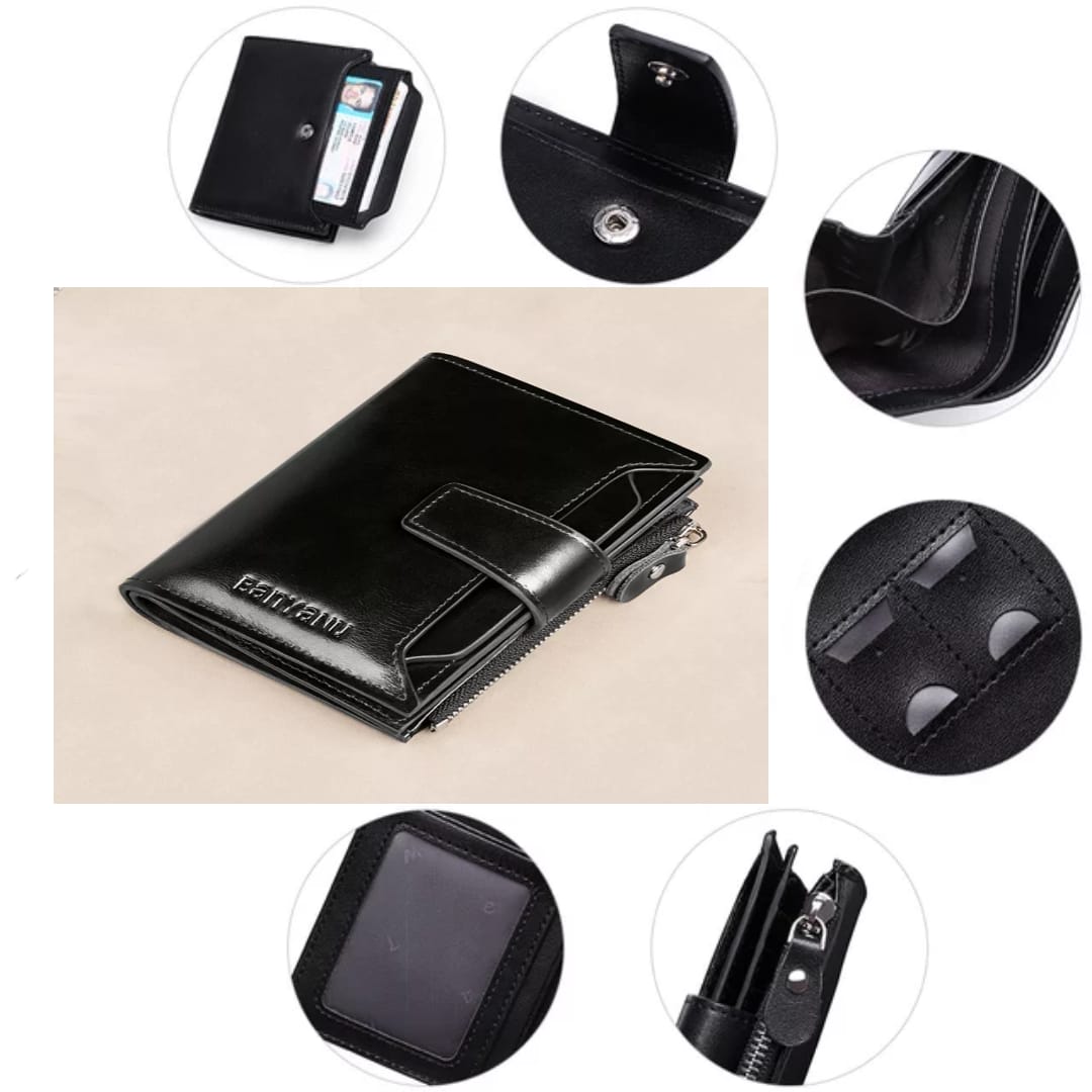 High-quality Pu Leather Wallet for Men - Black 