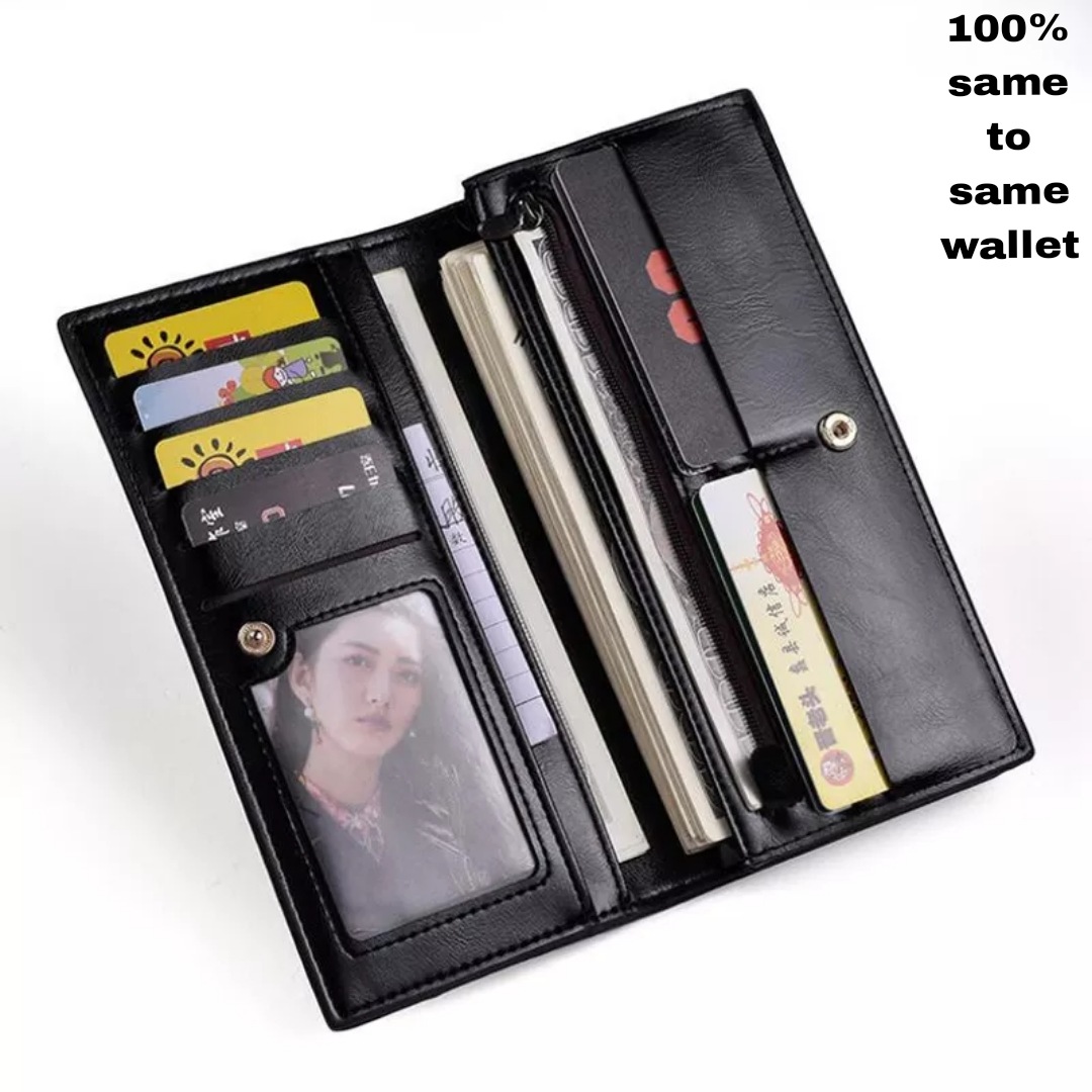 Luxury Long Wallet for Men & Women - Black 