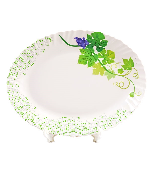 Buy Italiano 13.5" Crazy Oval Dish-Snowdrop Online at Best Price