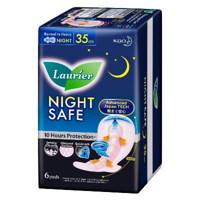 Picture of Laurier Relax Night Wing Sanitary Napkin 35cm 6 Pads for Overnight Absorbency