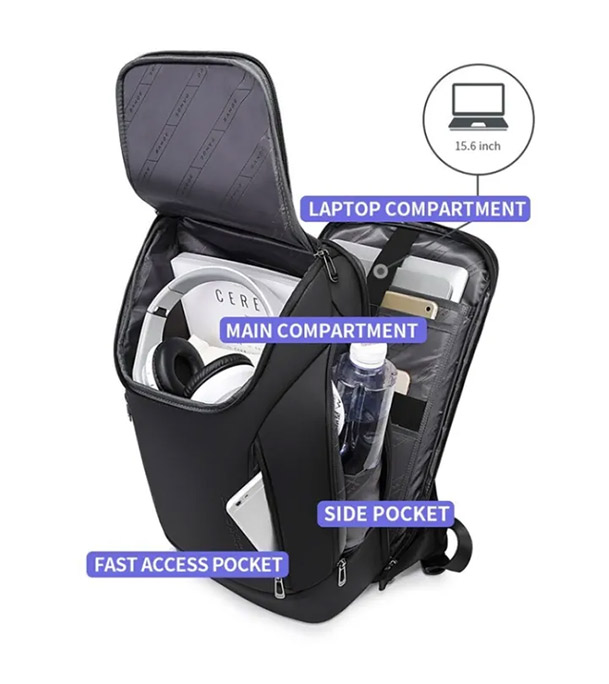 Buy BANGE BG 2517 Premium Backpack Anti Theft Water Repellent Fabric Laptop Bag With USB Charging Online