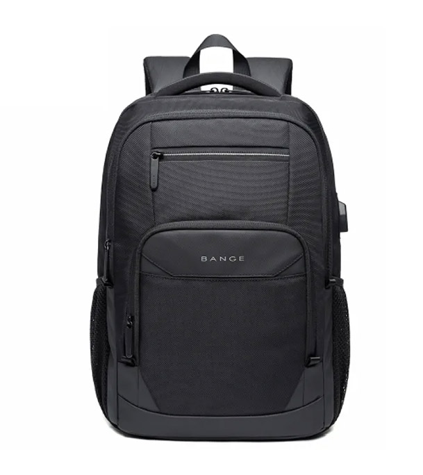 Buy Bange BG-1922 16 inch Men Oxford Fabric Waterproof Backpack with USB Port(Black)  Online