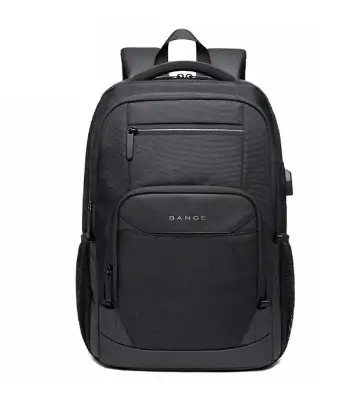 Buy Bange BG-1922 16 inch Men Oxford Fabric Waterproof Backpack with USB Port(Black)  Online