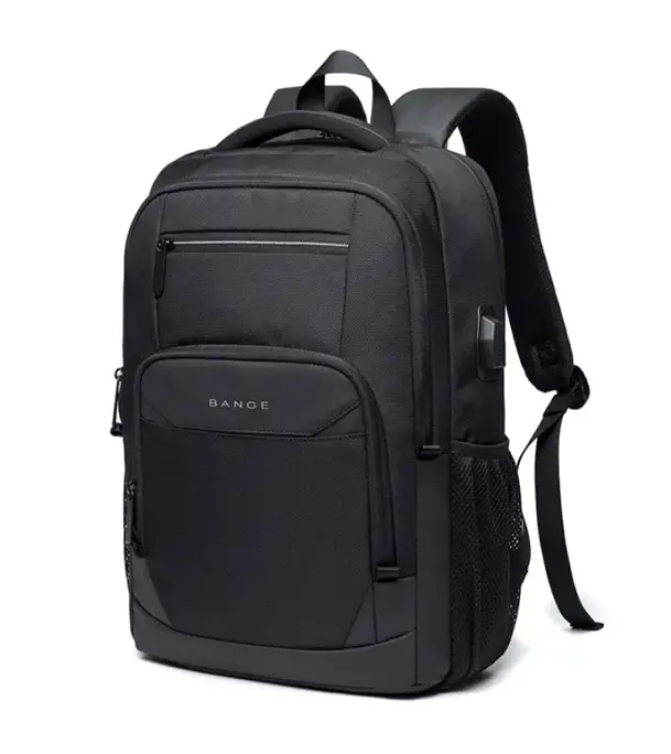 Buy Bange BG-1922 16 inch Men Oxford Fabric Waterproof Backpack with USB Port(Black)  Online