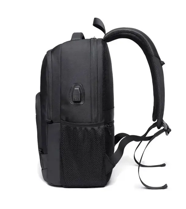 Buy Bange BG-1922 16 inch Men Oxford Fabric Waterproof Backpack with USB Port(Black)  Online