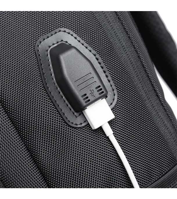 Buy Bange BG-1922 16 inch Men Oxford Fabric Waterproof Backpack with USB Port(Black)  Online