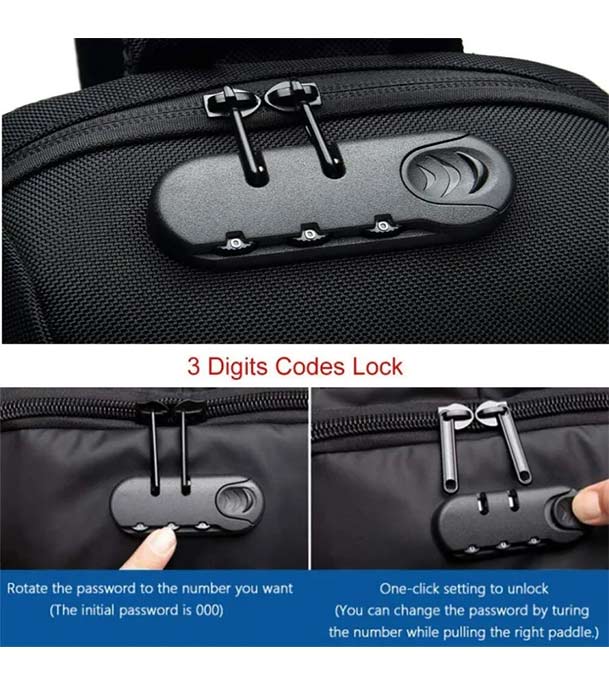 OZUKO 9223 Anti-theft Men Chest Bag Waterproof Crossbody Bag