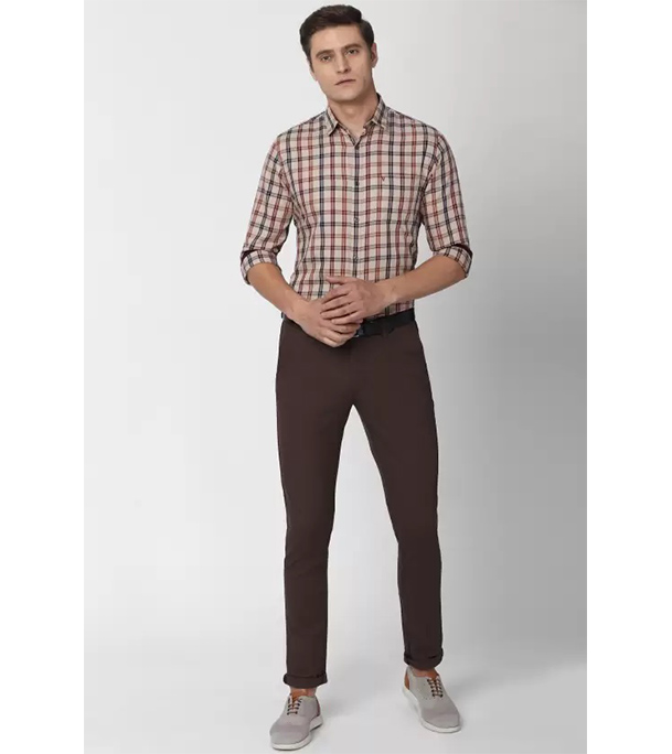 Picture of Men's Premium Design Fabric Slim Fit Chocolate Color Gabrdine Pant