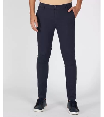Picture of Men's Premium Design Fabric Slim Fit Navy Blue Color Gabardine Pant