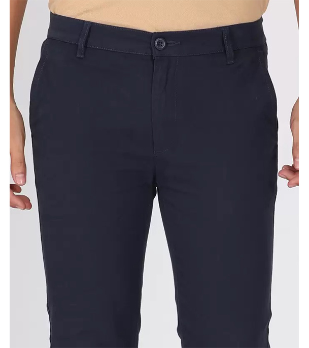 Picture of Men's Premium Design Fabric Slim Fit Navy Blue Color Gabardine Pant