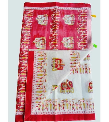 Picture of Women's Half Silk Skin Print Saree
